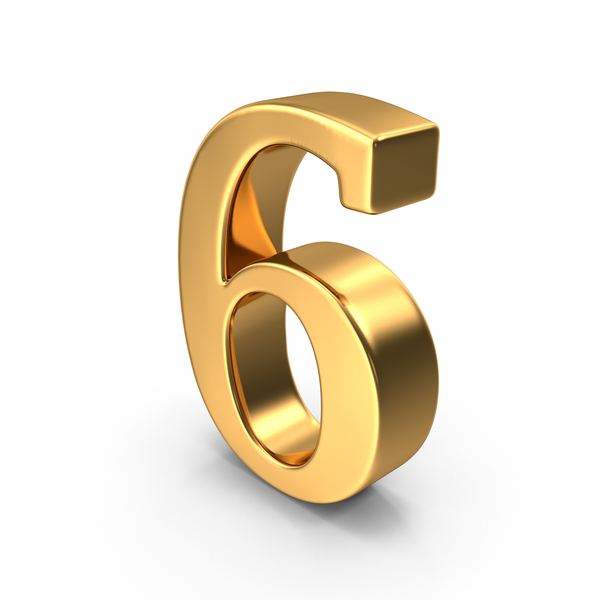 Gold Number 6, 3D - Envato Elements