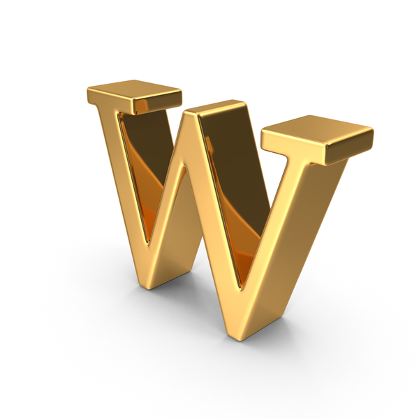 Gold Small Letter W, 3D - Envato Elements