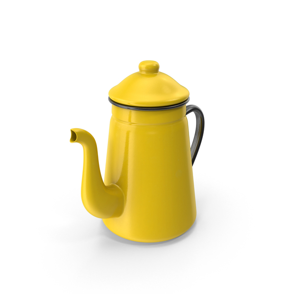 yellow enamel teapot