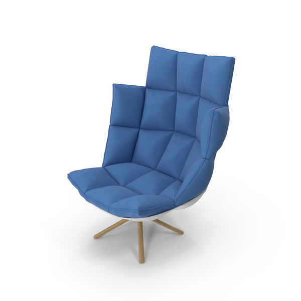 blue armchair