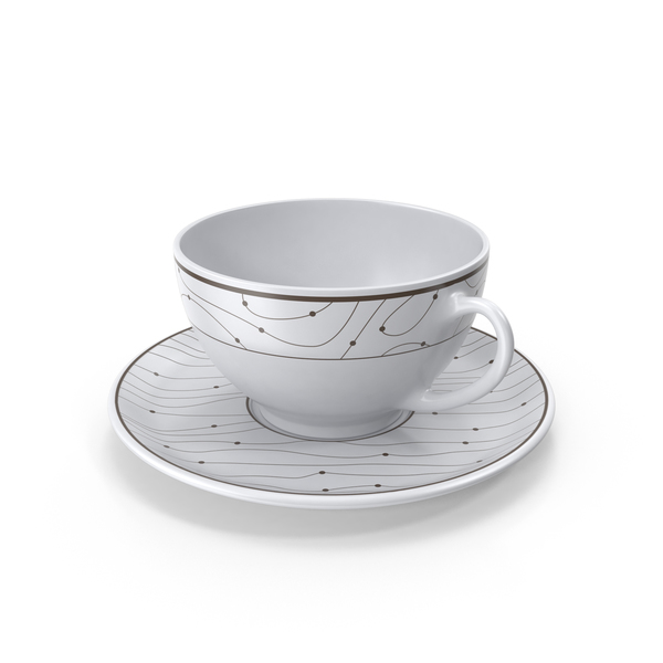 Small Cup with White Plate 3D, Incl. saucer & cup - Envato Elements