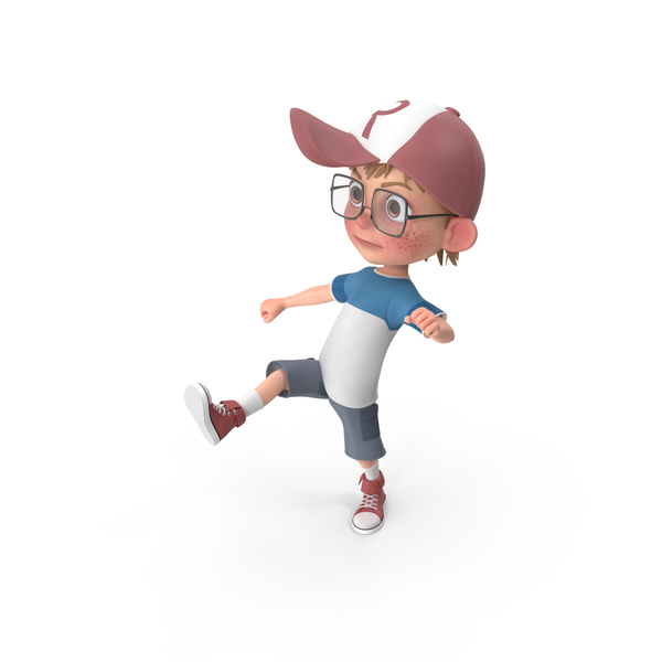 Cartoon Boy Kicking, 3D - Envato Elements