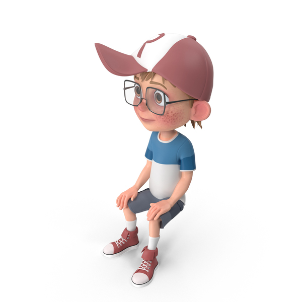 Cartoon Boy Sitting, 3D - Envato Elements