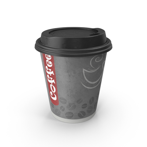 Black Paper Coffee Cup No Sleeve 3D, Incl. to go cup & cafe