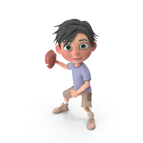 Cartoon Boy Jack Playing Rugby By Pixelsquid360 On Envato Elements