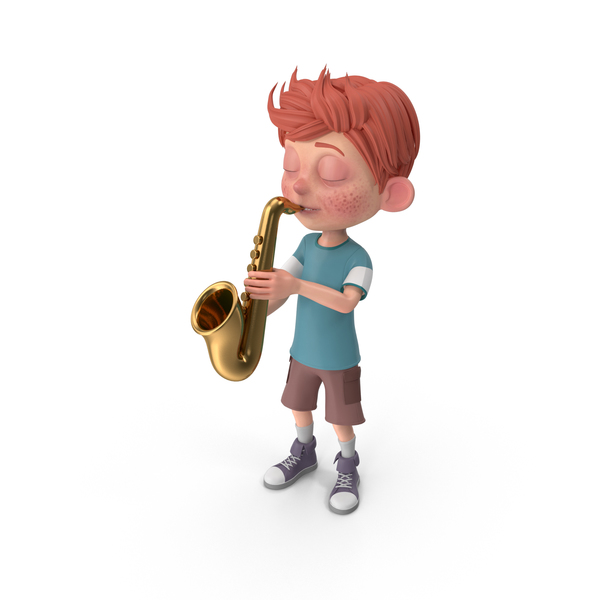 cartoon playing saxophone