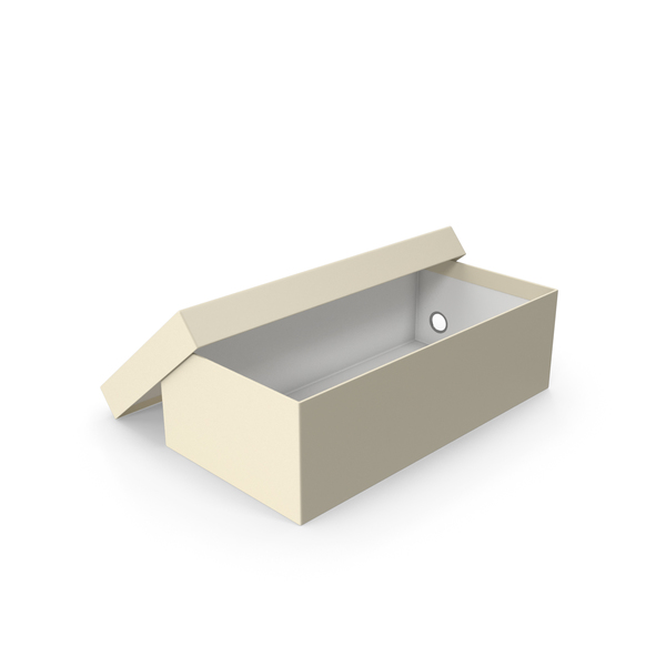 Caja de zapatos amarilla abierta, Objetos 3D Incluyendo: caja y