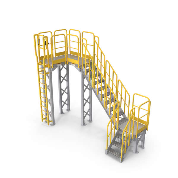 Escalera pequeña industrial de renderizado 3d