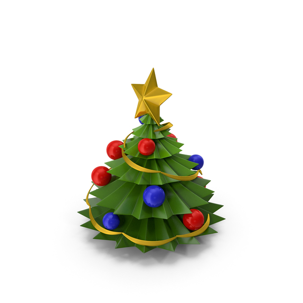Cartoon Christmas Tree, 3D - Envato Elements