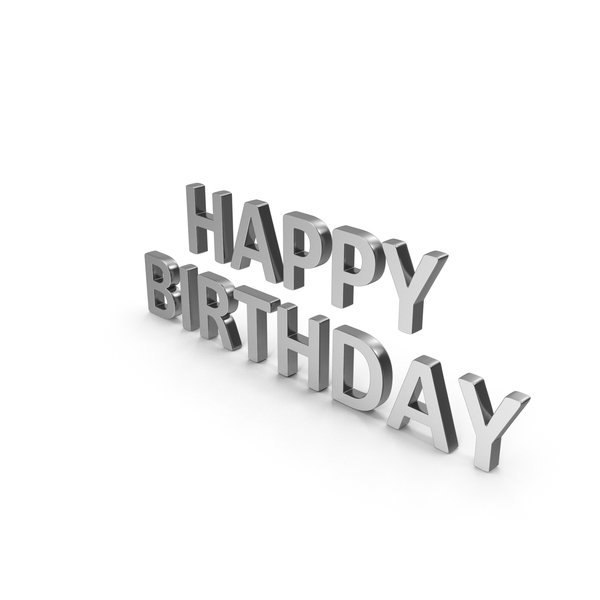3d Happy Birthday Symbol Silver Image Stock By Pixlr