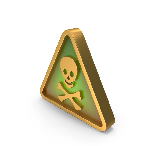 Toxic symbol with skull and crossbones on a yellow square