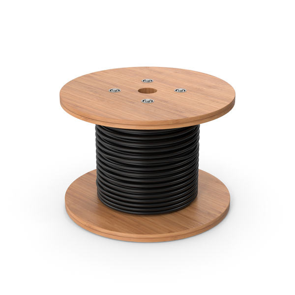 Wooden Cable Reel Drum 3D, Incl. cable & cord - Envato Elements
