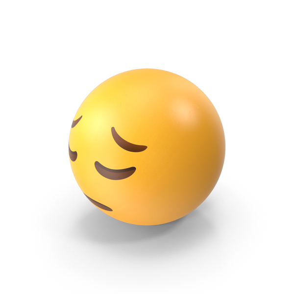 Rosto de emoji pensativo e triste ou emoticon 3d decepcionado