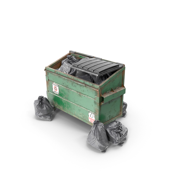 Garbage Dumpster with Bags 3D model